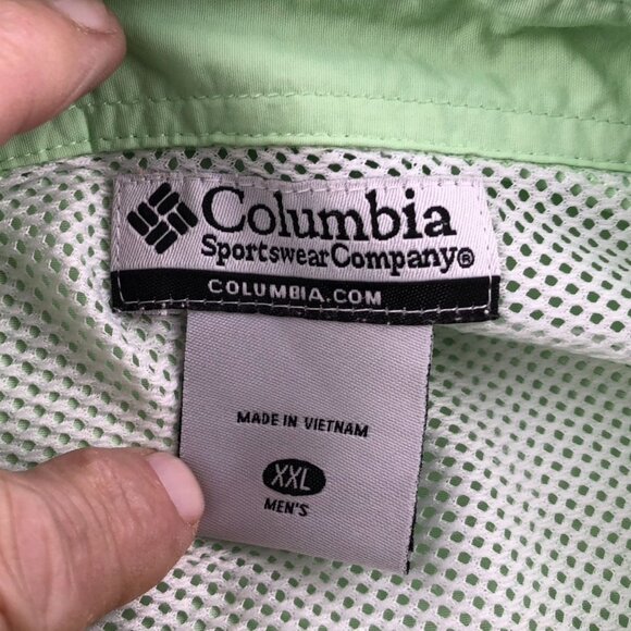Columbia Mens PFG Fishing Shirt Size XXL Outdoors Activewear Green Short Sleeve - Picture 3 of 16